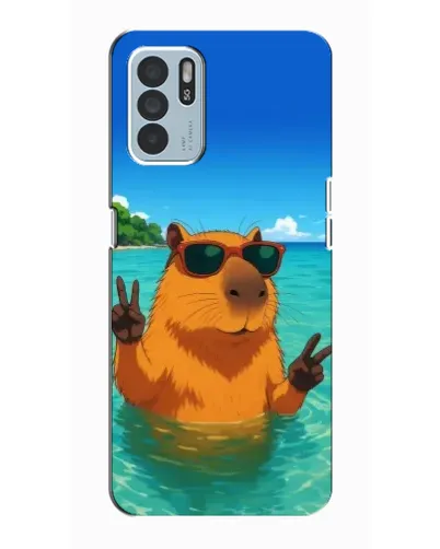 Чехол для OPPO Reno6 Z с картинкой «Морская капибара»