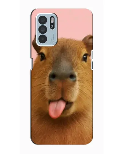 Чехол для OPPO Reno6 Z с картинкой «Капибара с языком»