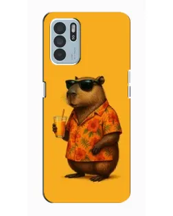 Чехол для OPPO Reno6 Z с картинкой «Капибара на отдыхе»