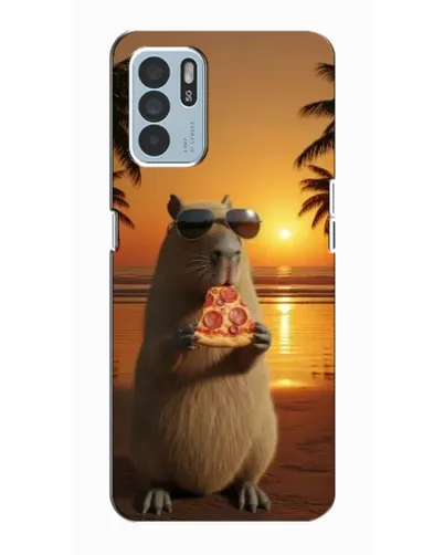 Чехол для OPPO Reno6 Z с картинкой «Капибара с пиццей»
