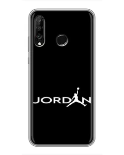 Чохол для Huawei P30 Lite / Nova 4e з картинкою «Jordan White Logo»