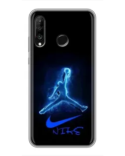 Чохол для Huawei P30 Lite / Nova 4e з картинкою «Jordan Neon Blue»
