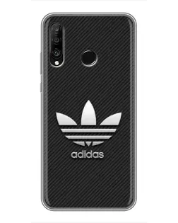 Чохол для Huawei P30 Lite / Nova 4e з картинкою «Adidas Карбонова текстура»
