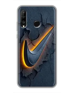 Чехол для Huawei P30 Lite / Nova 4e с картинкой «Объемный логотип Найк»
