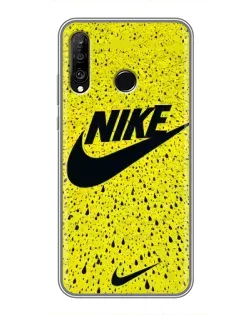 Чехол для Huawei P30 Lite / Nova 4e с картинкой «Желтый текстурный Nike»