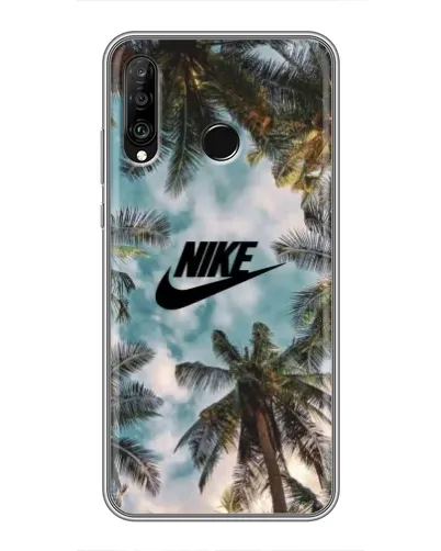 Чехол для Huawei P30 Lite / Nova 4e с картинкой «Тропический принт Nike» Чехол для Huawei P30 Lite / Nova 4e с картинкой «Тропический принт Nike»