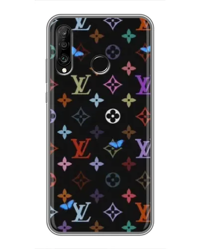Чохол для Huawei P30 Lite / Nova 4e з картинкою «Кольорова монограма LV» Чохол для Huawei P30 Lite / Nova 4e з картинкою «Кольорова монограма LV»