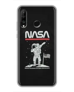 Чохол для Huawei P30 Lite / Nova 4e з картинкою «NASA — крокуємо по Місяцю»