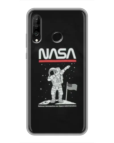 Чохол для Huawei P30 Lite / Nova 4e з картинкою «NASA — крокуємо по Місяцю» Чохол для Huawei P30 Lite / Nova 4e з картинкою «NASA — крокуємо по Місяцю»
