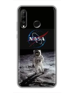 Чохол для Huawei P30 Lite / Nova 4e з картинкою «Астронавт на Місяці»