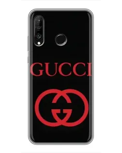 Чохол для Huawei P30 Lite / Nova 4e з картинкою «Gucci — червоний логотип»