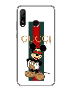 Чохол для Huawei P30 Lite / Nova 4e з картинкою «Міккі Маус Gucci — смуги»