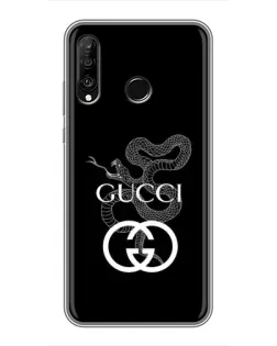 Чохол для Huawei P30 Lite / Nova 4e з картинкою «Gucci — срібна змія»