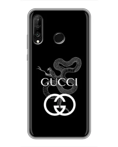Чохол для Huawei P30 Lite / Nova 4e з картинкою «Gucci — срібна змія» Чохол для Huawei P30 Lite / Nova 4e з картинкою «Gucci — срібна змія»