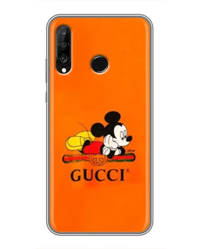 Чохол для Huawei P30 Lite / Nova 4e з картинкою «Міккі Маус Gucci — помаранч» Чохол для Huawei P30 Lite / Nova 4e з картинкою «Міккі Маус Gucci — помаранч»