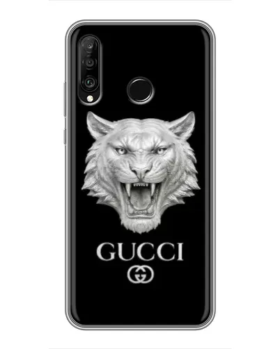 Чохол для Huawei P30 Lite / Nova 4e з картинкою «Gucci — срібний лев» Чохол для Huawei P30 Lite / Nova 4e з картинкою «Gucci — срібний лев»