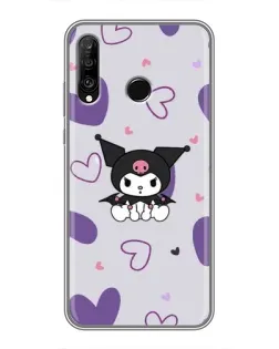 Чохол для Huawei P30 Lite / Nova 4e з картинкою «Kuromi та лавандові серця»