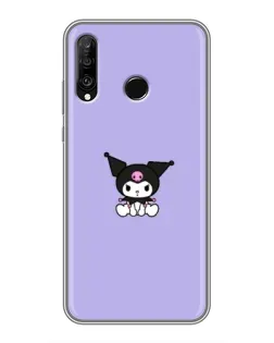 Чохол для Huawei P30 Lite / Nova 4e з картинкою «Kuromi — фіолетовий мінімалізм»
