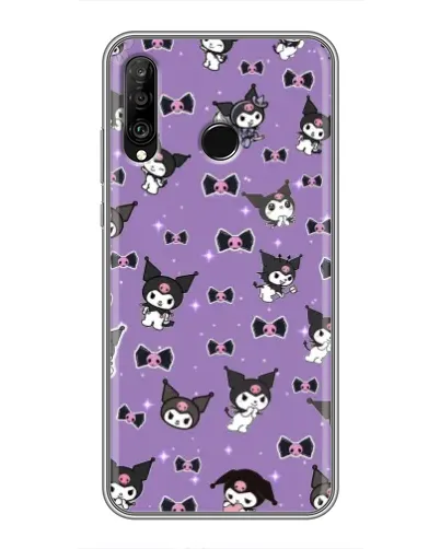 Чохол для Huawei P30 Lite / Nova 4e з картинкою «Kuromi — патерн» Чохол для Huawei P30 Lite / Nova 4e з картинкою «Kuromi — патерн»