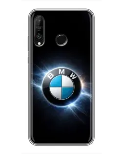 Чохол для Huawei P30 Lite / Nova 4e з картинкою «BMW — неонове сяйво»