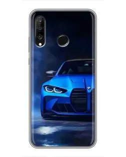 Чохол для Huawei P30 Lite / Nova 4e з картинкою «Блакитна BMW M4»