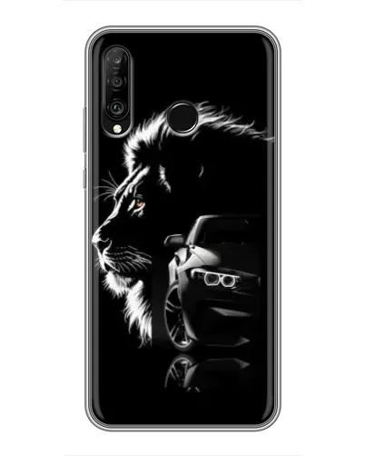 Чохол для Huawei P30 Lite / Nova 4e з картинкою «BMW та лев» Чохол для Huawei P30 Lite / Nova 4e з картинкою «BMW та лев»