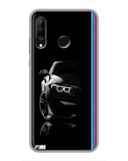 Чохол для Huawei P30 Lite / Nova 4e з картинкою «Силует BMW в темряві»