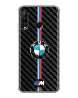 Чохол для Huawei P30 Lite / Nova 4e з картинкою «Емблема BMW та карбон»