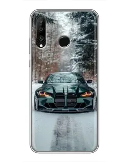 Чохол для Huawei P30 Lite / Nova 4e з картинкою «BMW у зимовому лісі»