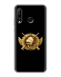 Чехол для Huawei P30 Lite / Nova 4e с картинкой «PUBG — оранжевый градиент»