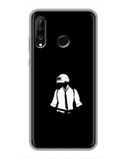Чехол для Huawei P30 Lite / Nova 4e с картинкой «PUBG — белый шлем» Чехол для Huawei P30 Lite / Nova 4e с картинкой «PUBG — белый шлем»