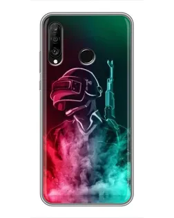 Чехол для Huawei P30 Lite / Nova 4e с картинкой «PUBG — огненный воин» Чехол для Huawei P30 Lite / Nova 4e с картинкой «PUBG — огненный воин»