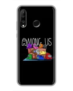 Чехол для Huawei P30 Lite / Nova 4e с картинкой «Логотип Among Us»