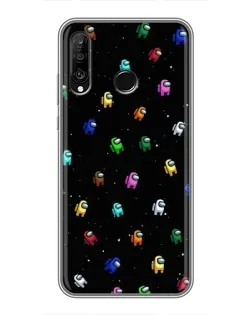 Чехол для Huawei P30 Lite / Nova 4e с картинкой «Экипаж Among Us»