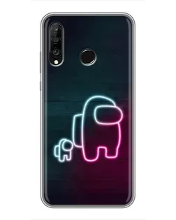 Чохол для Huawei P30 Lite / Nova 4e з картинкою «Among Us неон-арт»