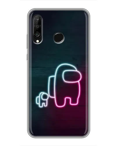 Чохол для Huawei P30 Lite / Nova 4e з картинкою «Among Us неон-арт»