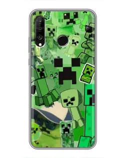 Чехол для Huawei P30 Lite / Nova 4e с картинкой «Криперы Minecraft»