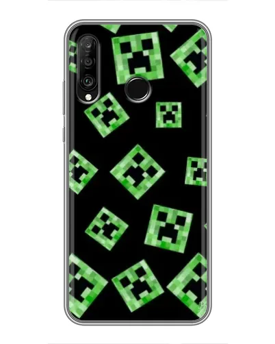 Чохол для Huawei P30 Lite / Nova 4e з картинкою «Паттерн з кріперами» Чохол для Huawei P30 Lite / Nova 4e з картинкою «Паттерн з кріперами»