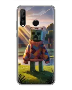 Чехол для Huawei P30 Lite / Nova 4e с картинкой «Крипер в свитере»