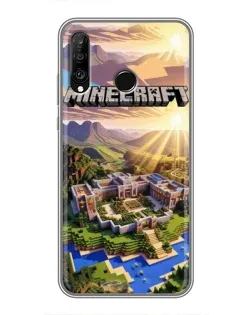 Чехол для Huawei P30 Lite / Nova 4e с картинкой «Minecraft панорама»
