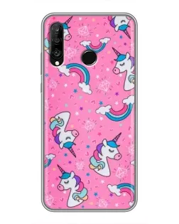 Чохол для Huawei P30 Lite / Nova 4e з картинкою «Unicorn паттерн рожевий» Чохол для Huawei P30 Lite / Nova 4e з картинкою «Unicorn паттерн рожевий»