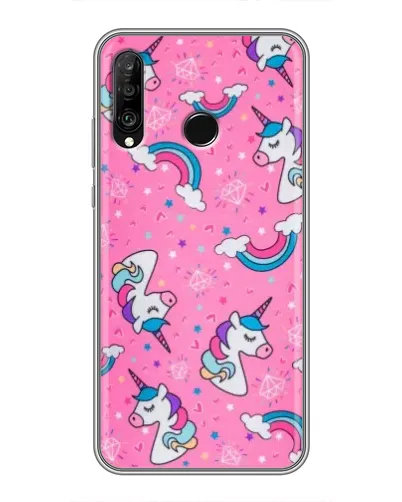 Чохол для Huawei P30 Lite / Nova 4e з картинкою «Unicorn паттерн рожевий» Чохол для Huawei P30 Lite / Nova 4e з картинкою «Unicorn паттерн рожевий»