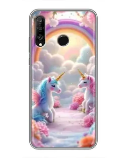 Чохол для Huawei P30 Lite / Nova 4e з картинкою «Веселка і єдинороги» Чохол для Huawei P30 Lite / Nova 4e з картинкою «Веселка і єдинороги»