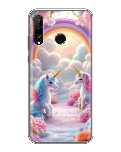 Чохол для Huawei P30 Lite / Nova 4e з картинкою «Веселка і єдинороги» Чохол для Huawei P30 Lite / Nova 4e з картинкою «Веселка і єдинороги»