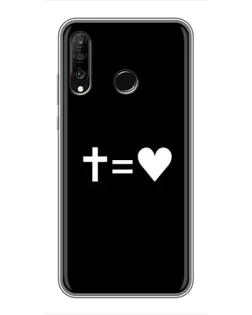 Чохол для Huawei P30 Lite / Nova 4e з картинкою «Хрест та Серце»