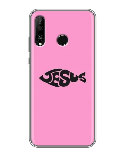 Чохол для Huawei P30 Lite / Nova 4e з картинкою «Рожевий символ Jesus»