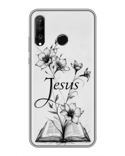 Чохол для Huawei P30 Lite / Nova 4e з картинкою «Квіти та Біблія»