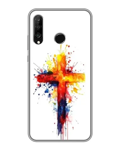 Чохол для Huawei P30 Lite / Nova 4e з картинкою «Акварельний хрест»