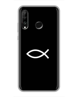 Чехол для Huawei P30 Lite / Nova 4e с картинкой «Символ рыбы Jesus» Чехол для Huawei P30 Lite / Nova 4e с картинкой «Символ рыбы Jesus»
