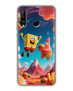 Чохол для Huawei P30 Lite / Nova 4e з картинкою «Космічний фастфуд» Чохол для Huawei P30 Lite / Nova 4e з картинкою «Космічний фастфуд»